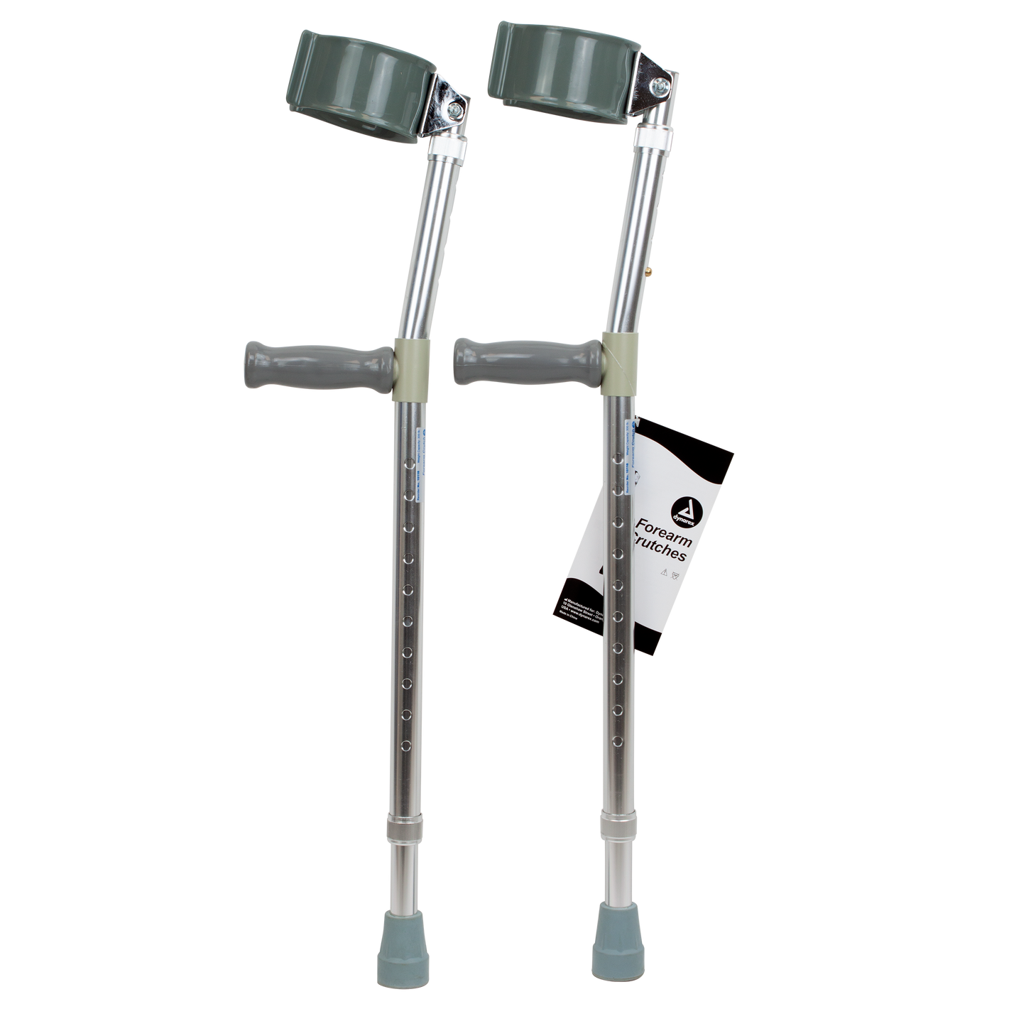 Dynarex Forearm Crutches Pair - Adult, 5'0" - 6'2" 6bx/case (6 Pairs)