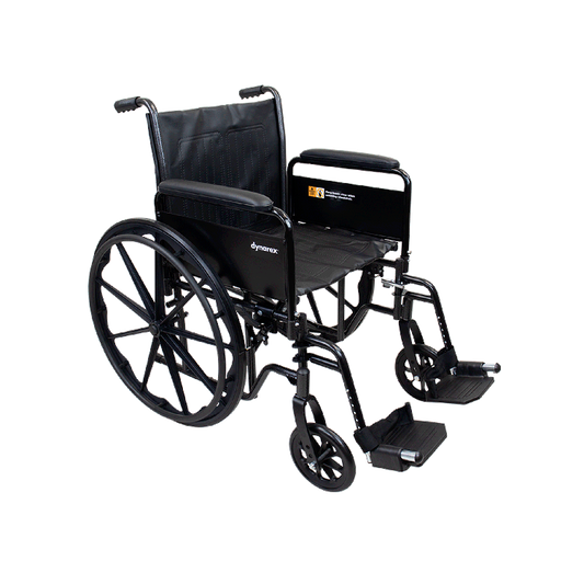 Dynaride DynaRide S2 Wheelchair - 18" x 16" w/ Detach Full Arm FR, Silver Vein, 1pc/cs