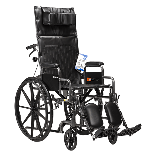 Dynaride DynaRide Reclining Wheelchair - 18" x 16" w/ Detach Desk Arm, Silver Vein, 1pc/cs