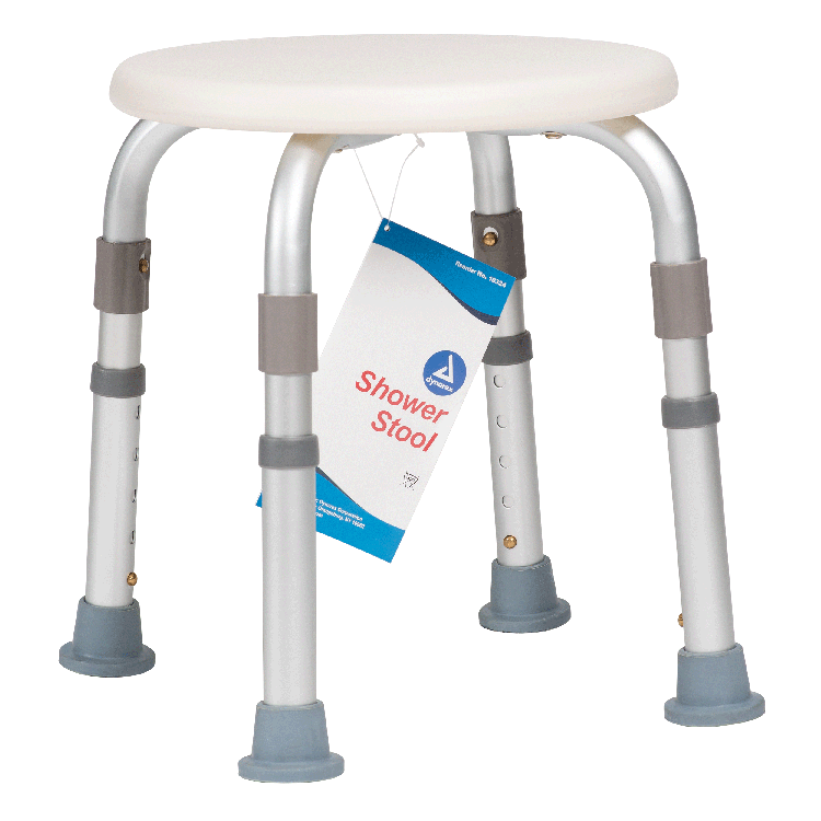 Dynarex Shower Stool, White, 1pc/bx,4bx/cs Total Count: 4pcs