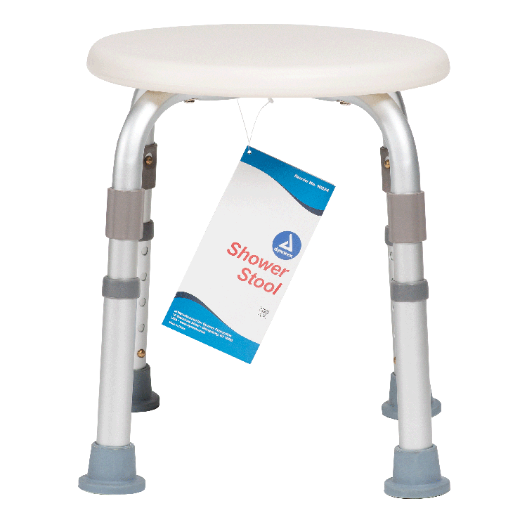 Dynarex Shower Stool, White, 1pc/bx,4bx/cs Total Count: 4pcs