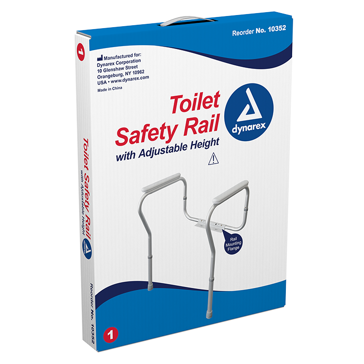 Dynarex Toilet Safety Rail - Adjustable Height, 4bx/case (4 Count)