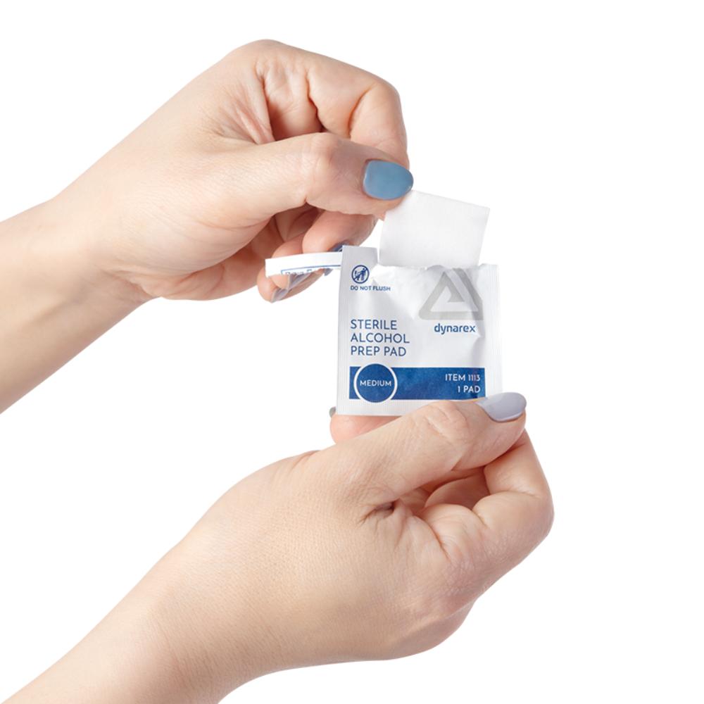 Dynarex Alcohol Prep Pad - Sterile, Medium, 10/bx, 100bxs/case (1000 Count)