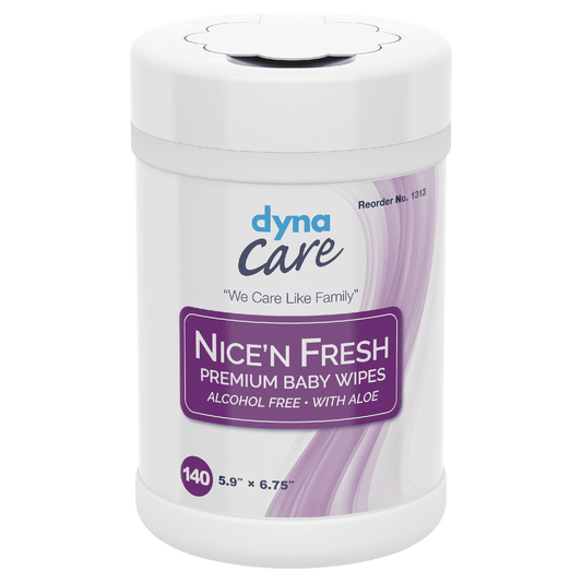 DynaCare Nice'n Fresh Premium Baby Wipes Scented, 6" x 6.75", 12can/case (1680 Count)