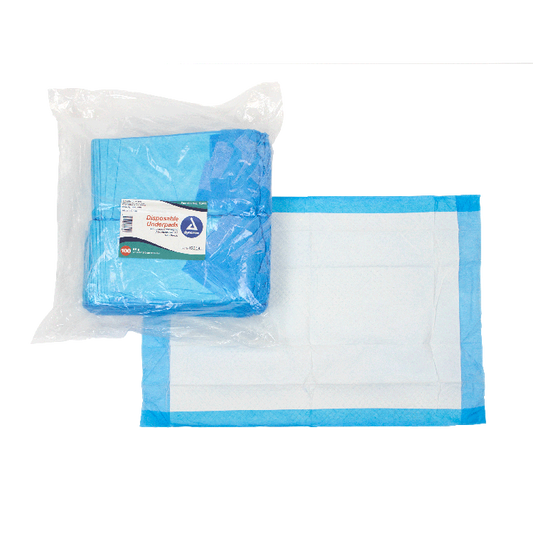 Dynarex Disposable Underpads, 17" x 24" (22 g), 100ea/bag, 3bags/case (300 Count)