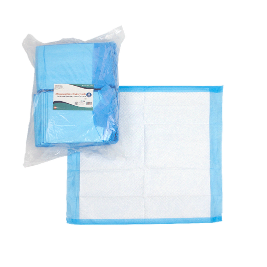 Dynarex Disposable Underpads, 23" x 24" (31 g), 100ea/bag, 2bags/case (200 Count)