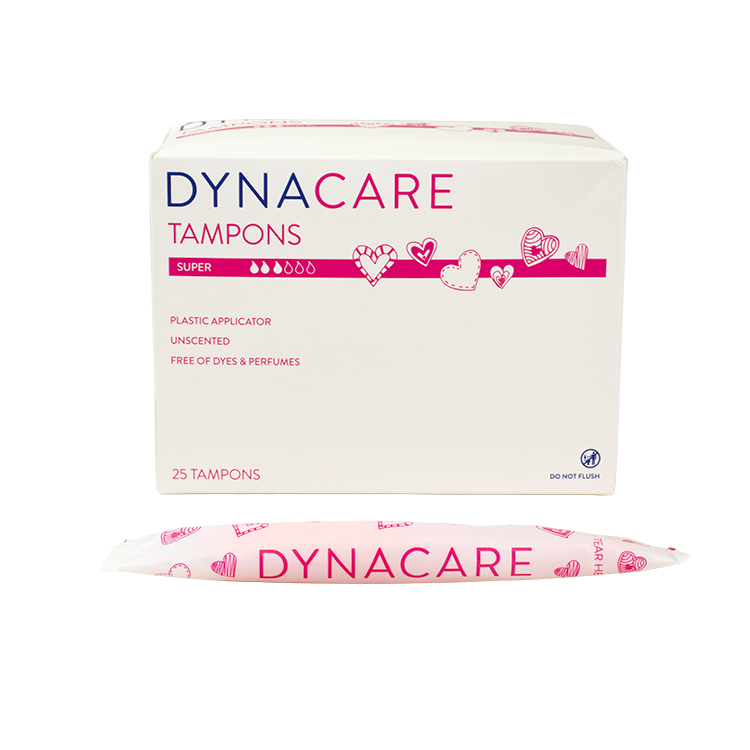 Dynarex Super Tampons Plastic Applicator, 9-12gr absorbency, 25ea/bx, 9bxs/case (225 Count)
