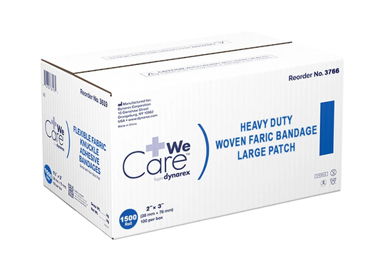 Dynarex Heavy Duty Woven Fabric Bandage - Large Patch 2" x 3" (1500 Count)