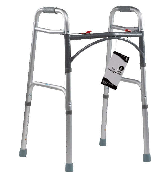 Dynarex Adult Two Button Folding Walker, 32" - 39", 4bx/case (4 Count)