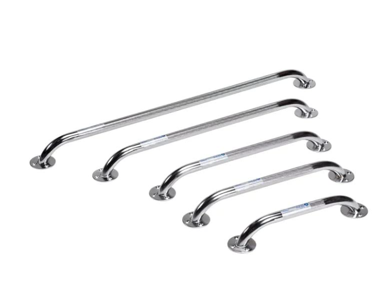 Dynarex Rotating Flange Knurled Grab Bar, Silver, 3boxes/case (3 Count)