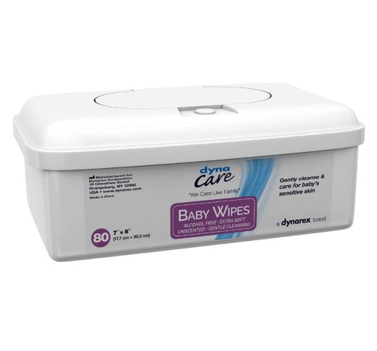 DynaCare Baby Wipes Unscented Tub, 7" x 8", 12tub/case (960 Count)