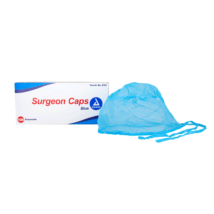 Dynarex Surgeon Cap O.R., Blue - 100ea/bx, 5bxs/case (500 Count)