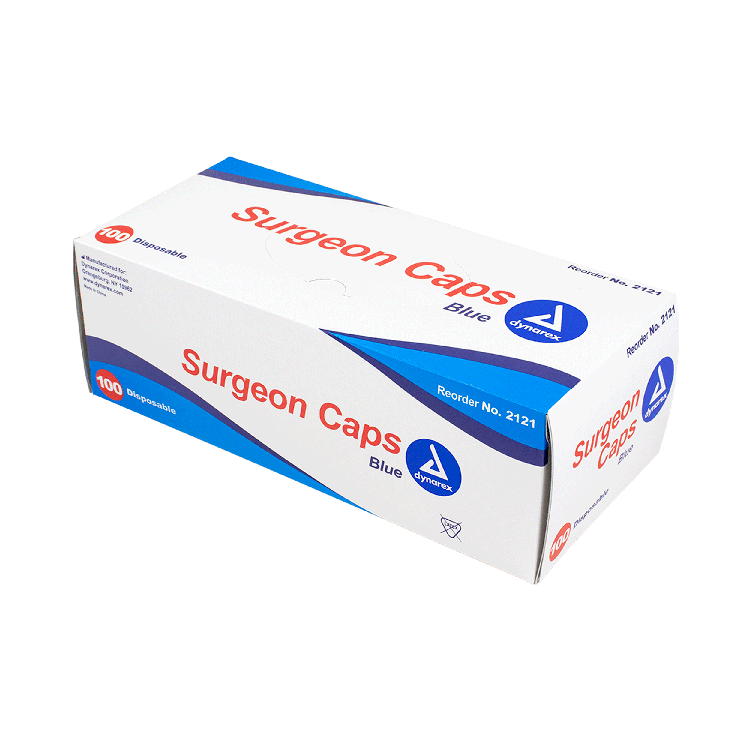 Dynarex Surgeon Cap O.R., Blue - 100ea/bx, 5bxs/case (500 Count)