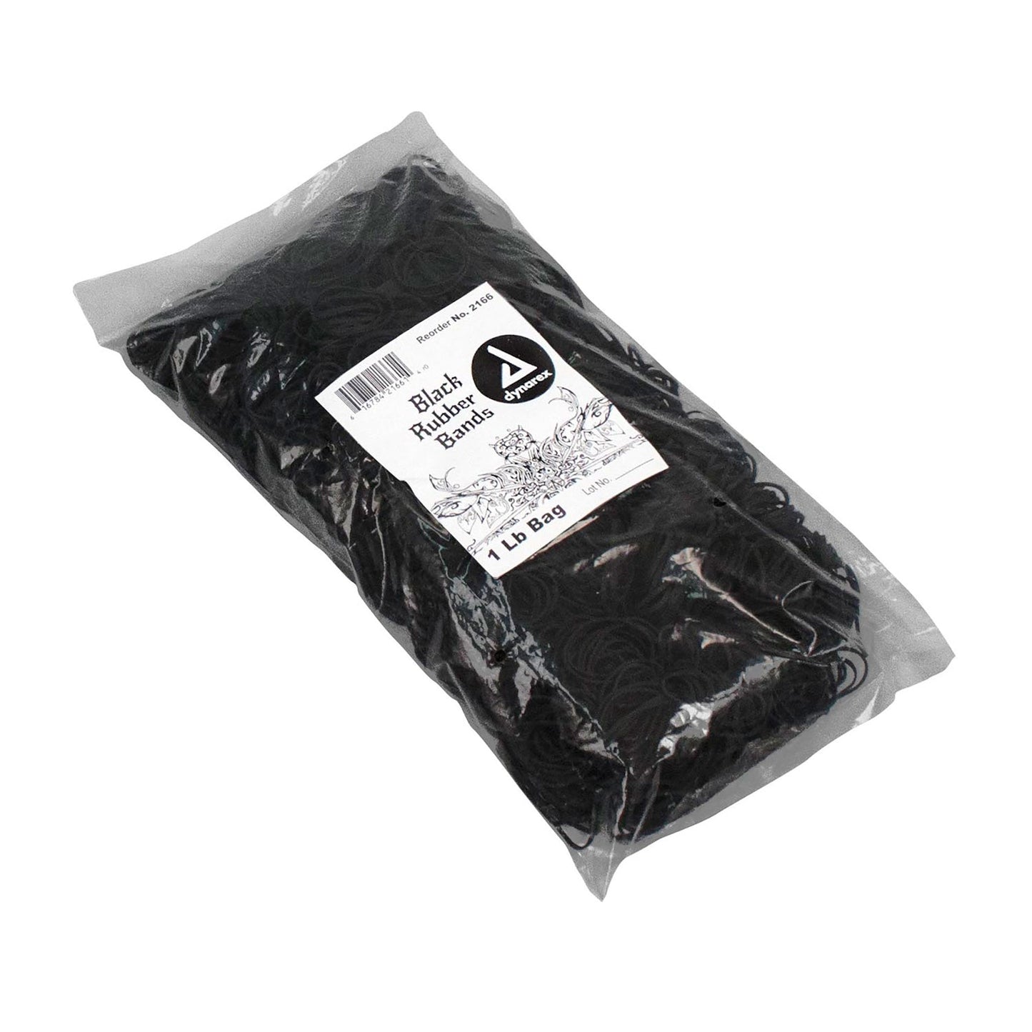 Dynarex Black Rubber Bands, 1 lb. bag, 25bags/case (25 Bags Count)