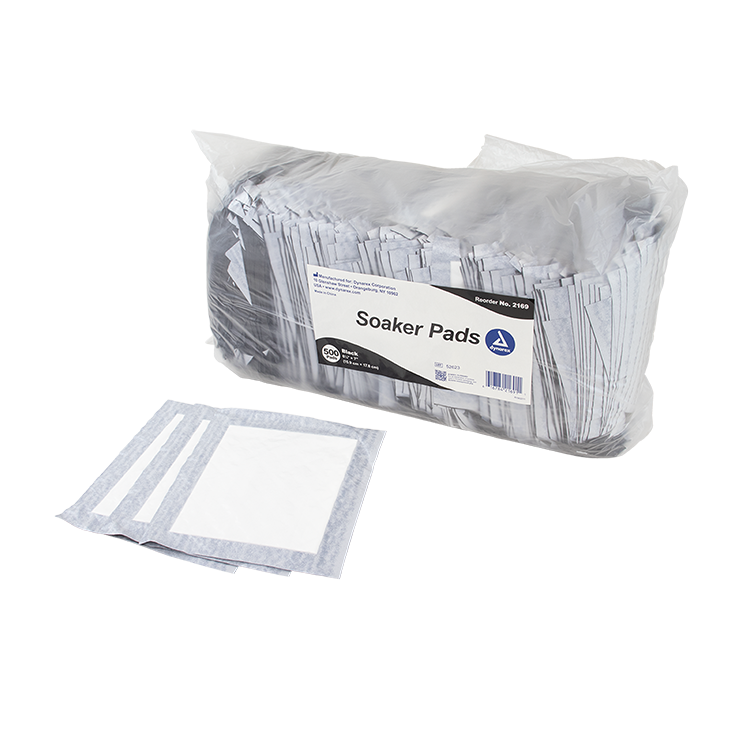 Dynarex Soaker Pads, Black - 500ea/bag, 4bags/case (2000 Count)