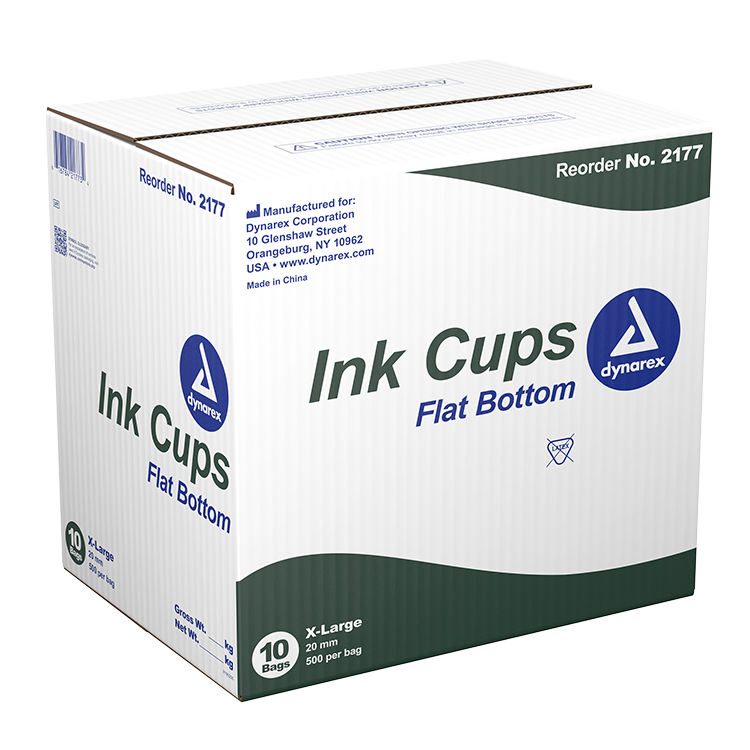 Dynarex Ink Cups - Flat bottom, 20 mm, X-Large, 500ea/bag, 10bags/case (5000 Count)