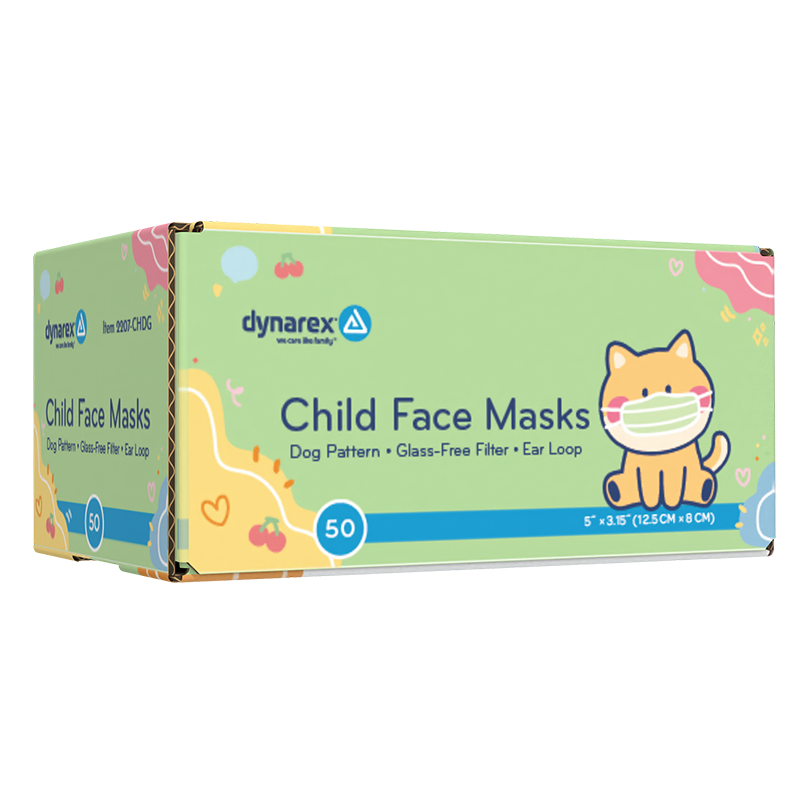 Dynarex Child Face Mask - 50ea/bx, 12bxs/cs (600 Count)
