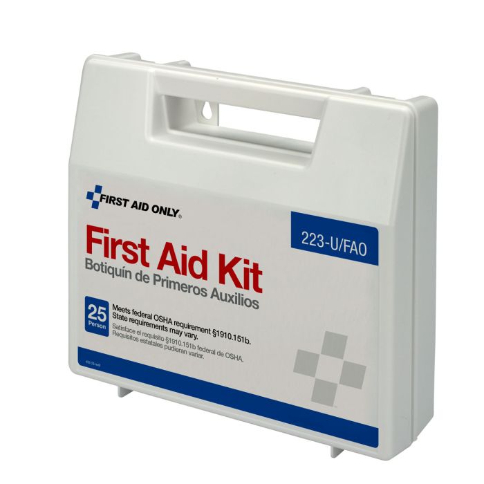 First Aid Only 25 Person First Aid Kit, Plastic Case With Dividers
