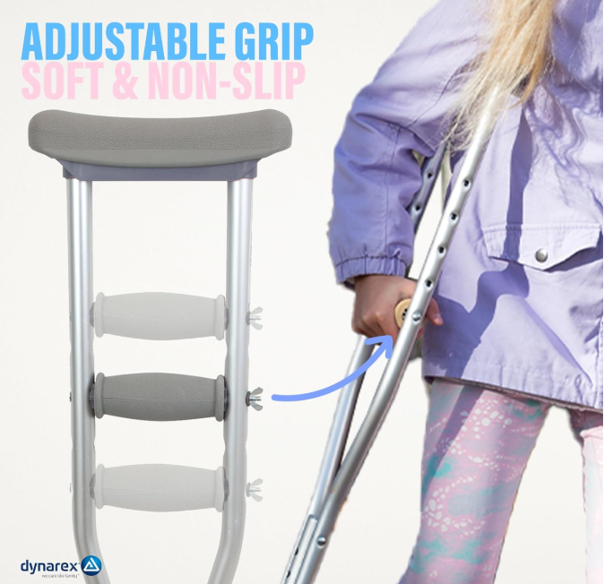 Dynarex Aluminum Crutches Pair - Child, 4' - 4'6" 8pks/case (8 Pairs)