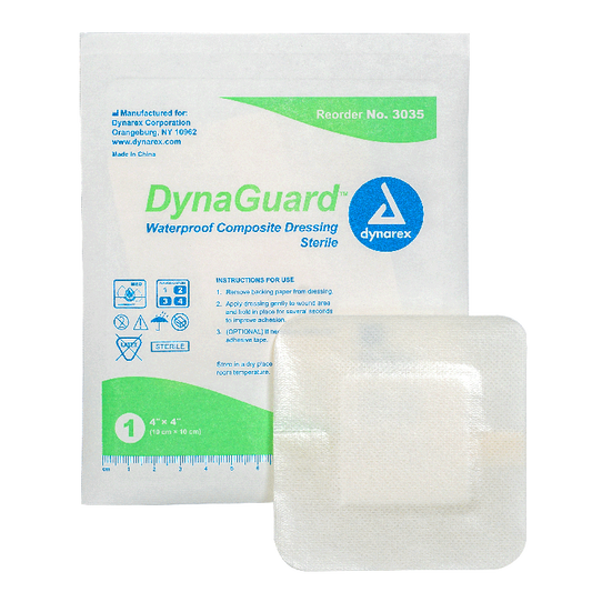 Dynarex DynaGuard - Waterproof Composite Dressing - 10ea/bx, 12bxs/cs (1200 Count)