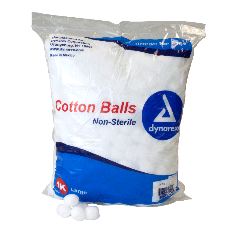 Dynarex Cotton Ball, Large, 1000ea/bg, 2bgs/cs (2000 Count)