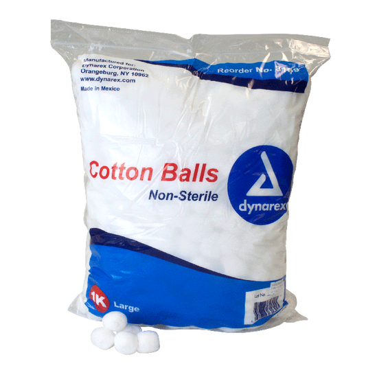 Dynarex Cotton Ball, Large, 1000ea/bg, 2bgs/cs (2000 Count)