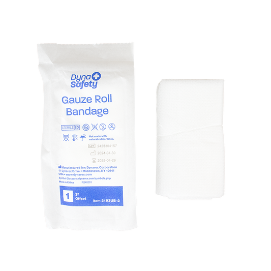 Dynarex Gauze Roll Bandage, 3", 2ea/bx, 100bxs/cs (200 Count)