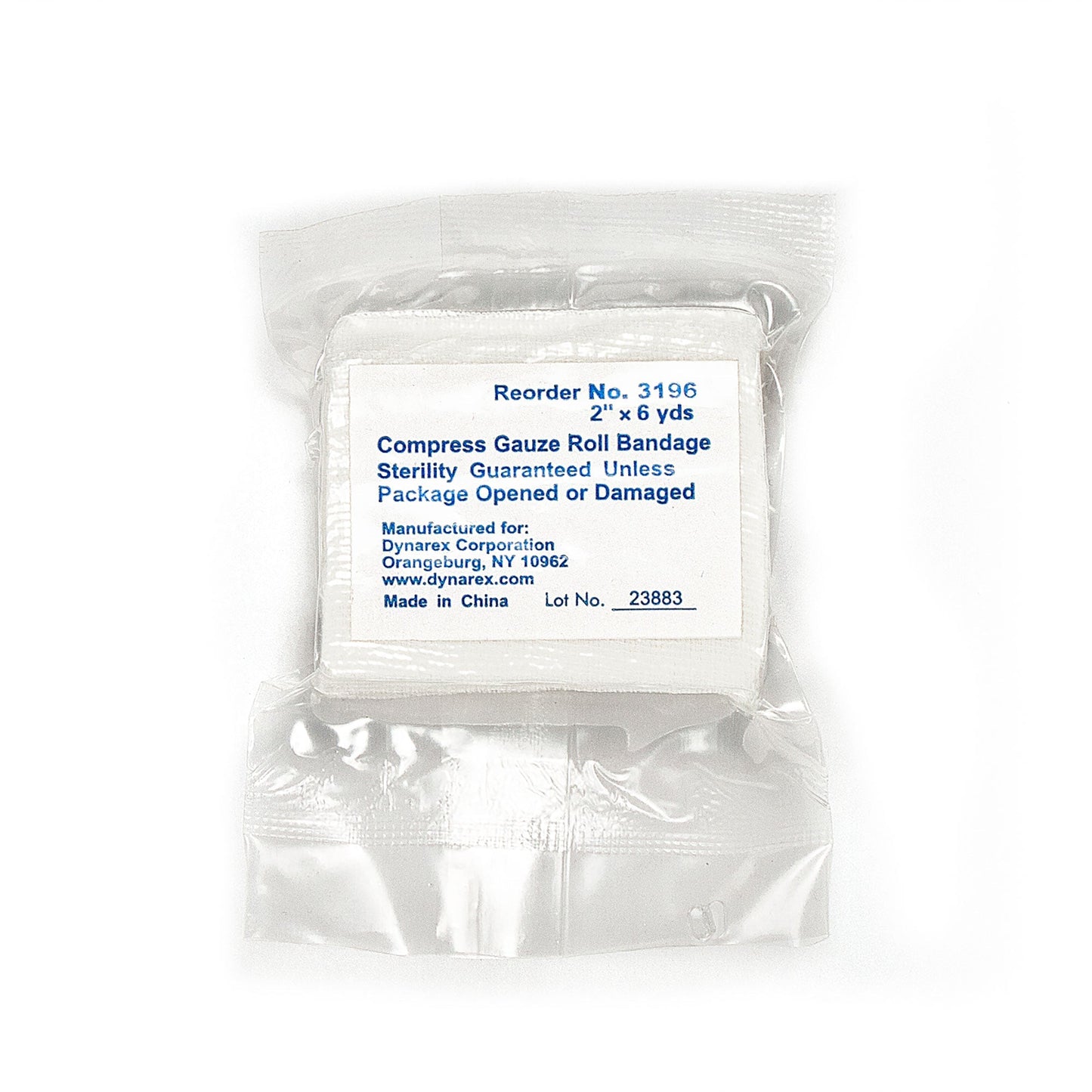 Dynarex Compress Gauze Roll Bandage, 2" x 6 yd, 1000ea/cs (1000 Count)