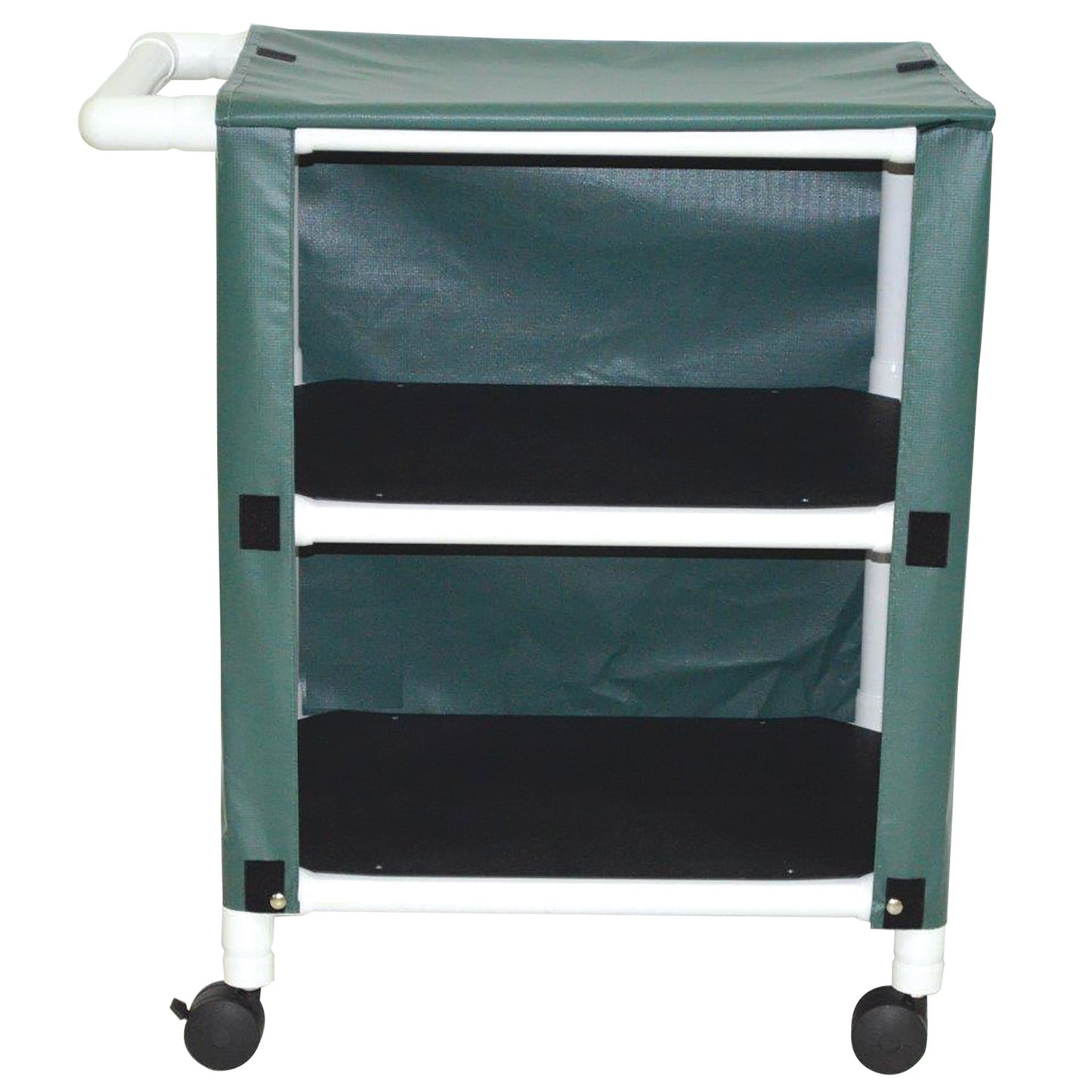 MJM International 325-2C 2-shelf mini-linen cart with mesh or solid vinyl cover, shelf size: 20" x 25", 75 lbs per shelf