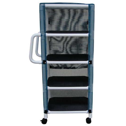 MJM International 325-4C 4-shelf mini-linen cart with mesh or solid vinyl cover, shelf size: 20" x 25", 75 lbs per shelf
