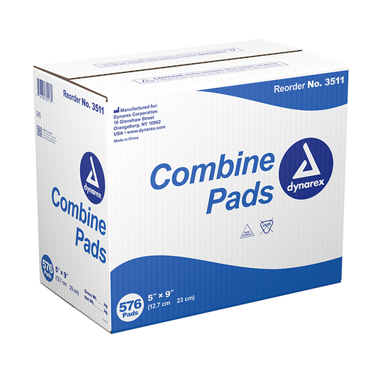 Dynarex Combine Pads - Non-Sterile, 5" x 9", Bulk (576 Count)
