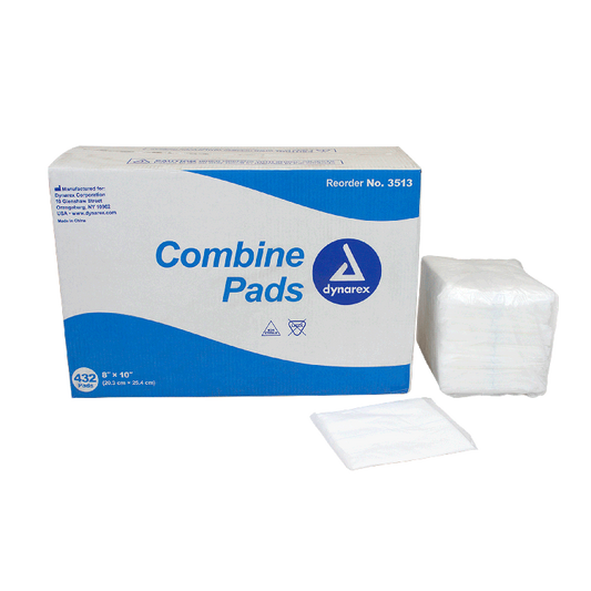 Dynarex Combine Pads - Non-Sterile, 8" x 10", Bulk (432 Count)