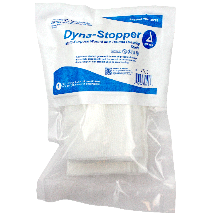 Dynarex Dyna-Stopper Trauma Dressing - Sterile  3.5" x 5.5" - 60ea/cs (60 Count)