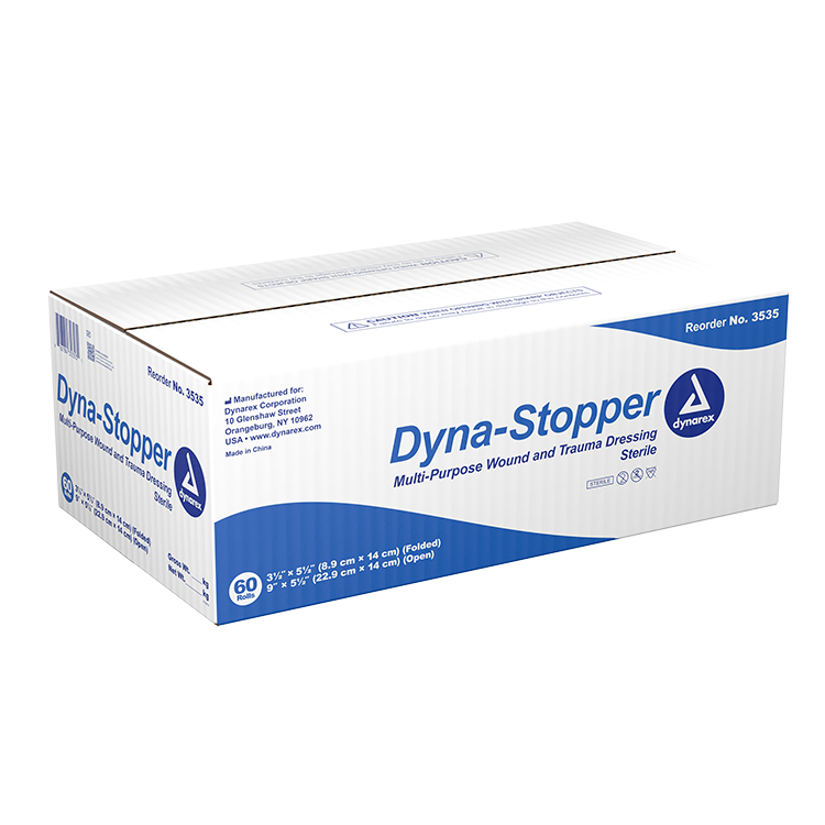 Dynarex Dyna-Stopper Trauma Dressing - Sterile  3.5" x 5.5" - 60ea/cs (60 Count)
