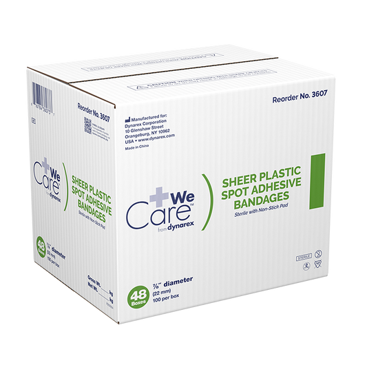 Dynarex Sheer Spot Bandages - Sterile, 7/8" Spot - 100ea/bx, 48bxs/cs (4800)