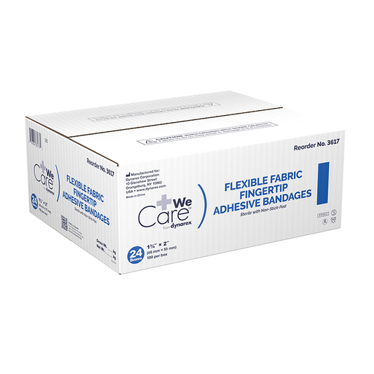 Dynarex Adhesive Fabric Bandages Fingertip, Sterile - 100ea/bx, 24bxs/cs (2400 Count)