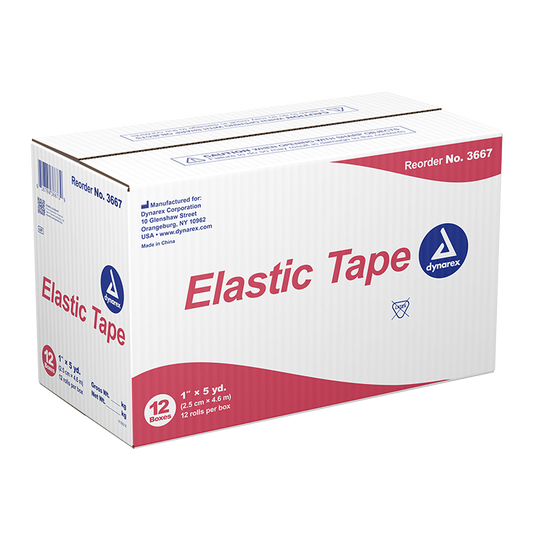 Dynarex Elastic Tape, 1" x 5yds - 12ea/bx, 12bxs/cs (144 Count)
