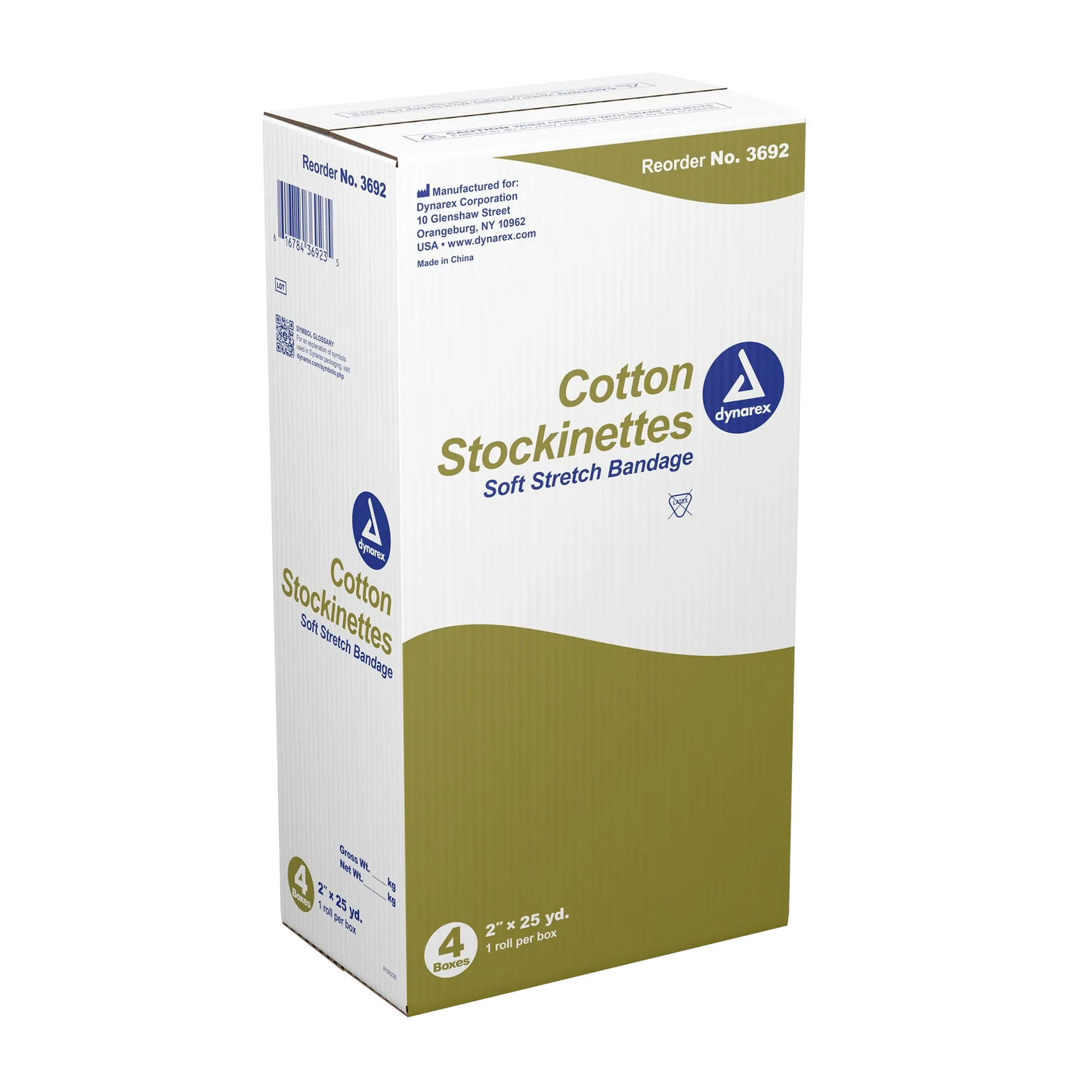 Dynarex Cotton Stockinette, 4 Rolls/cs (4 Count)