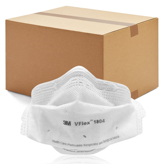 3M 400pcs VFlex 1804 Particulate Respirator N95 Face Mask, Regular Size, Individually wrapped & Flat Fold