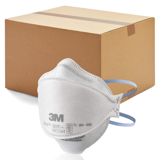 3M 440pcs Aura 9205+ Particulate Respirator N95 Face Mask, Regular Size, Individually wrapped & Flat Fold