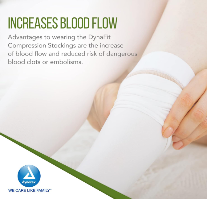 Dynarex DynaFit Compression Stockings - 12pairs/bx, 5bxs/case (60 Pairs)