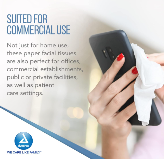 DynaCare Facial Tissues, 8" x 7", 30bxs/case (30 Count)