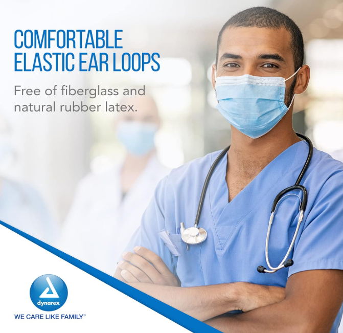 Dynarex Procedure Face Mask w/ Ear Loop