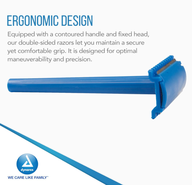 Dynarex Double Sided Shave Prep Razors, 100ea/bx, 5bxs/case (500 Count)