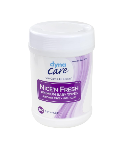 DynaCare Nice'n Fresh Premium Baby Wipes Scented, 6" x 6.75", 12can/case (1680 Count)