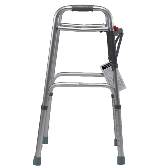 Dynarex Adult Two Button Folding Walker, 32" - 39", 4bx/case (4 Count)