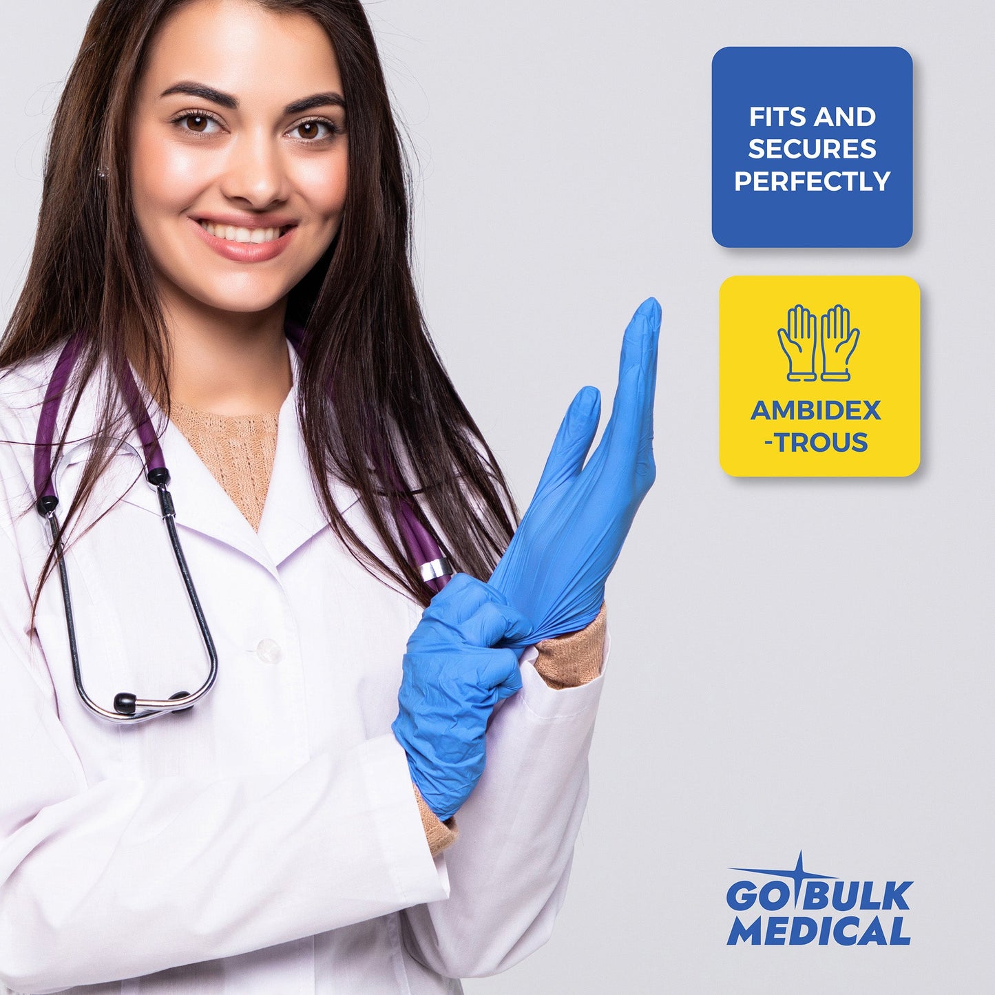 Nitrile Gloves Case of 1000 4 mil Thick Powder-Free Heavy Duty Disposable Blue Gloves