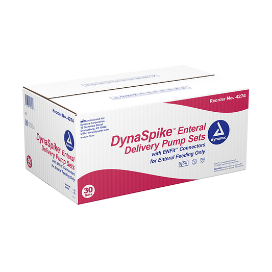 Dynarex DynaSpike Enteral Delivery Pump Set - w/ ENFit connector (30 Count)