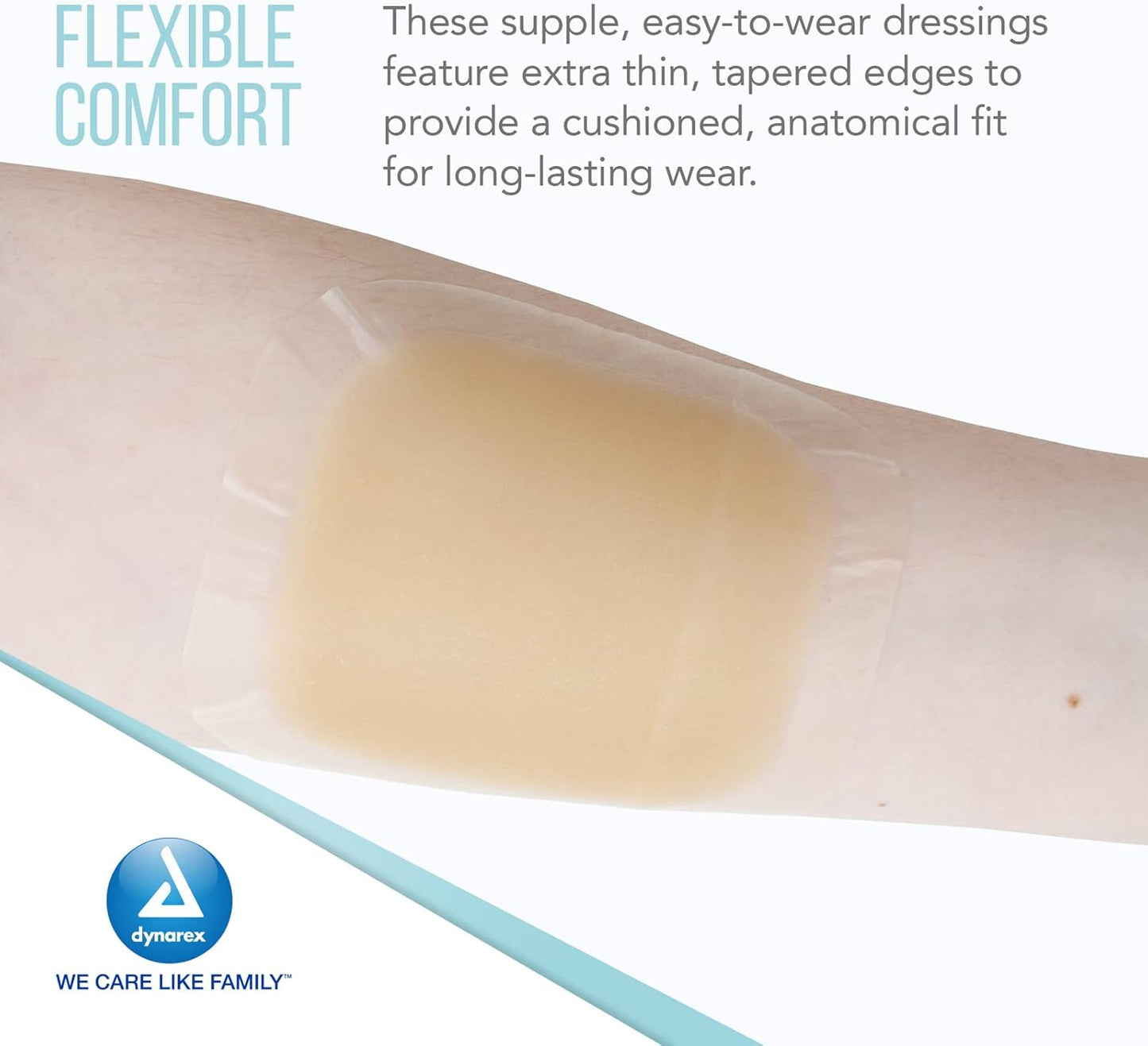 Dynarex DynaDerm - Hydrocolloid Dressing - Thin, 4" x 4", 10ea/bx, 12bxs/cs (120 Count)