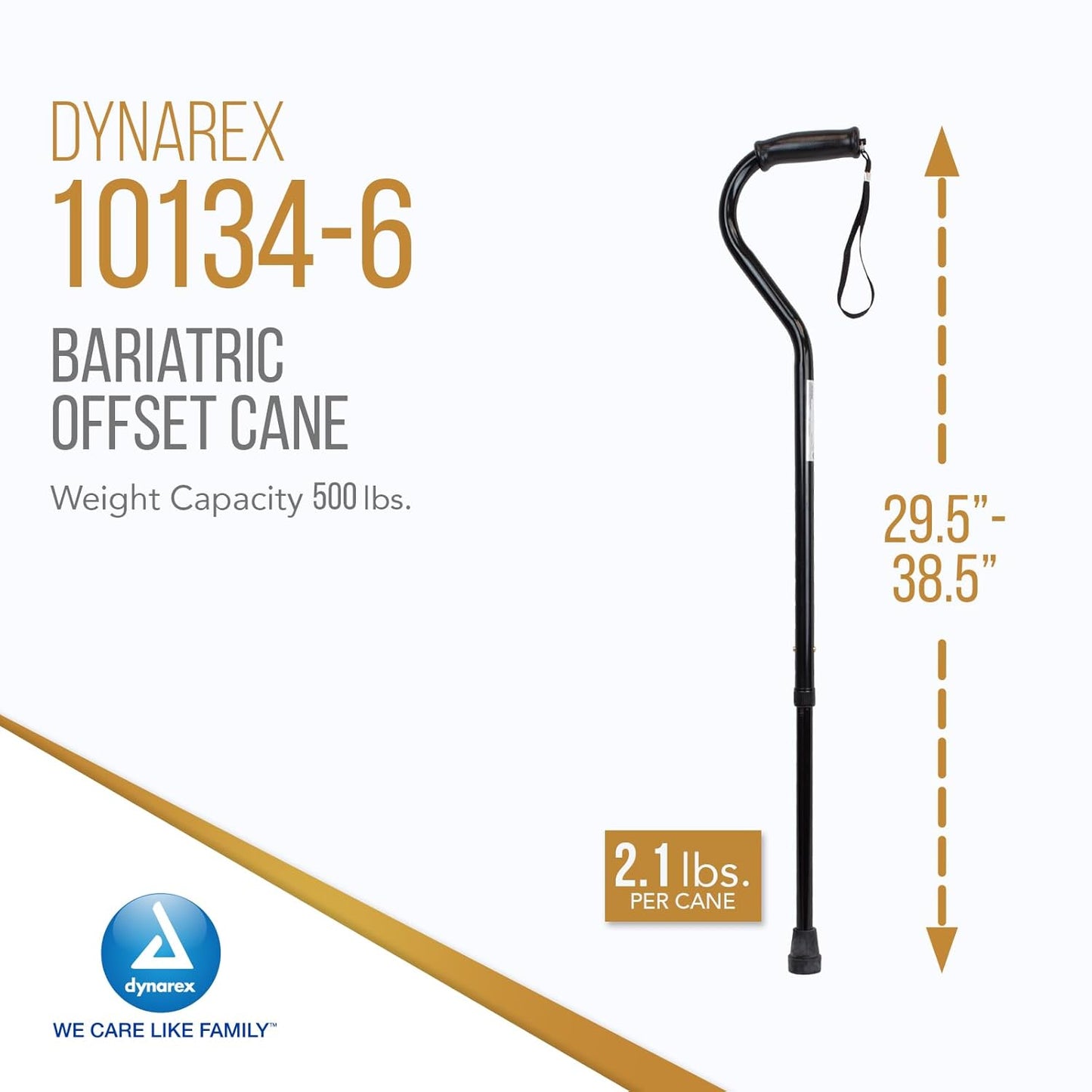 Bari+Max Bariatric Offset Cane, Adult (6 Count)